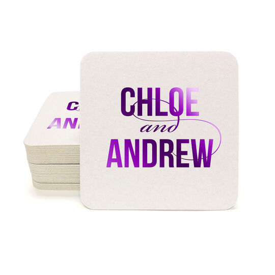 Modern Couple Square Coasters